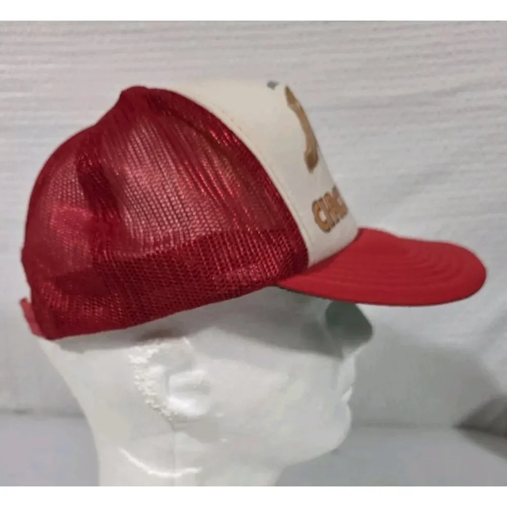 Vtg Barnum Bailey Ringling Brothers White And Red Trucker Hat Circus Tiger Cap